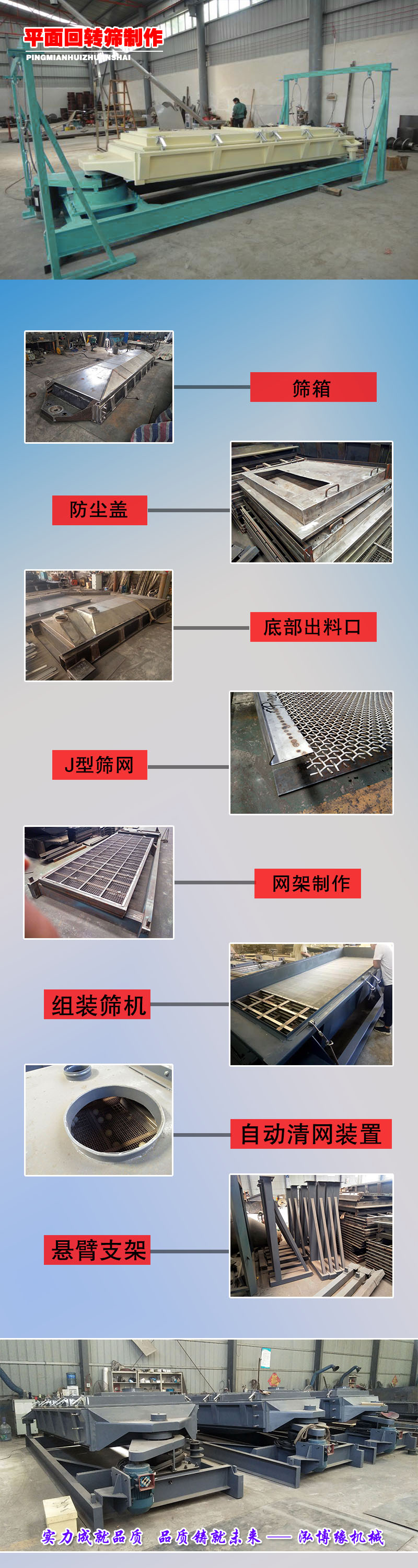 平面回轉篩都是怎么制作的我們來做個圖告訴大家